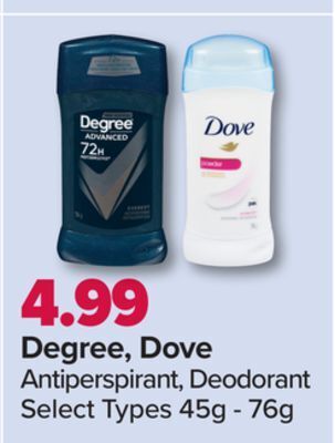 PharmaChoice Degree, dove antiperspirant, deodorant offer