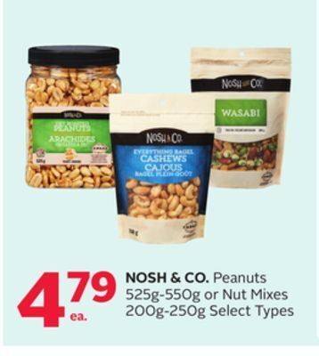Rexall Nosh & co. peanuts 525g-550g or nut mixes 200g-250g offer