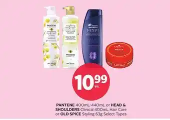 Rexall Pantene 400ml-440ml or head & shoulders clinical 400ml hair care or old spice styling 63g offer