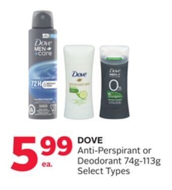 Rexall Dove anti-perspirant or deodorant offer