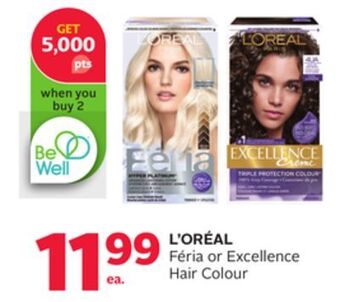 Rexall L'oréal féria or excellence hair colour offer