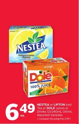 Rexall Nestea or lipton iced tea or dole juices or drinks offer