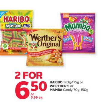 Rexall Haribo 170g-175g or werther's or mamba candy 70g-150g offer