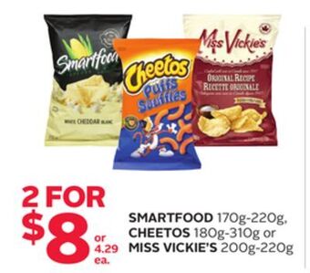 Rexall Smartfood 170g-220g, cheetos 180g-310g or miss vickie's 200g-220g offer
