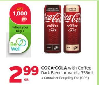 Rexall Coca-cola with coffee dark blend or vanilla 355ml offer