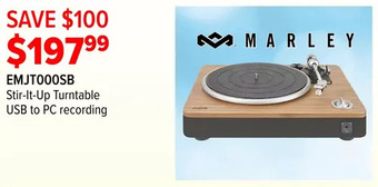 2001 Audio Video Marley stir-it-up turntable usb to pc recording offer
