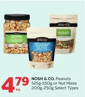 Rexall NOSH & CO. Peanuts 525g-550g or Nut Mixes 200g-250g offer