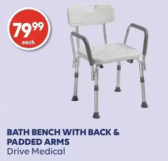 Wellwise by Shoppers Drive medical bath bench with back & padded arms offer