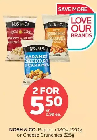 Rexall Nosh & co. popcorn or cheese crunchies offer