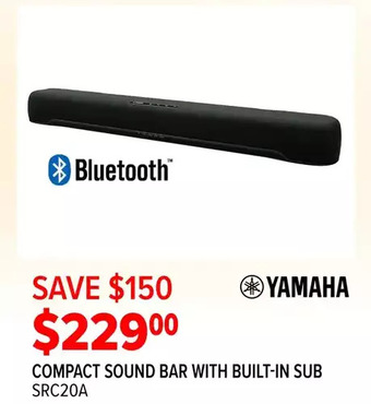 2001 Audio Video Yamaha compact sound bar with built-in sub offer