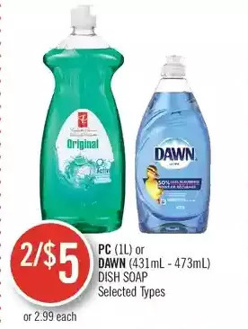 Shoppers Drug Mart Pc or dawn dish soap offer