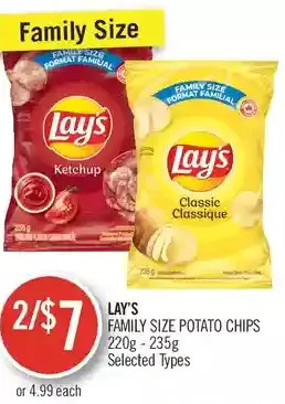 Shoppers Drug Mart Lay's family size potato chips offer