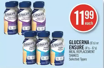 Shoppers Drug Mart Glucerna or ensure meal replacement shakes offer