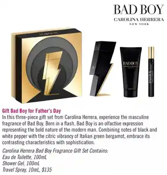 Shoppers Drug Mart Carolina herrera bad boy fragrance gift set offer