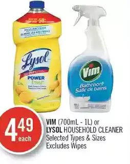 Shoppers Drug Mart Vim or lysol household cleaner offer