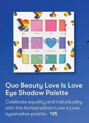 Shoppers Drug Mart Quo beauty love is love eye shadow palette offer