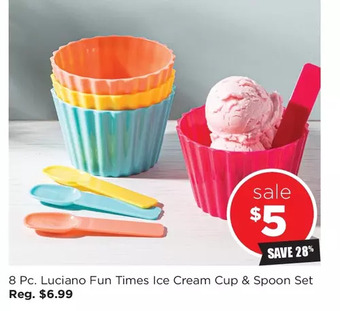 Kitchen Stuff Plus 8 pc. luciano fun times ice cream cup & spoon set offer