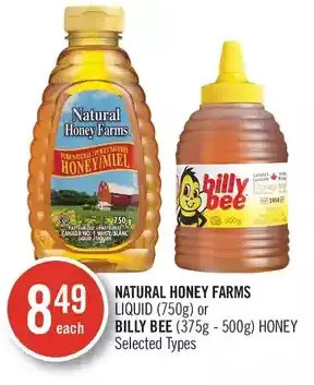 Shoppers Drug Mart Natural honey farms liquid or billy bee honey offer