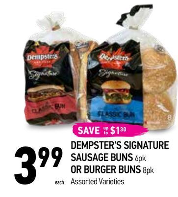 Coppa's Fresh Market Dempster's signature sausage buns or burger buns offer