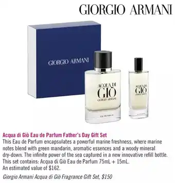 Shoppers Drug Mart Giorgio armani acqua di giò fragrance gift set offer