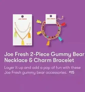 Shoppers Drug Mart Joe fresh 2-piece gummy bear necklace & charm bracelet offer