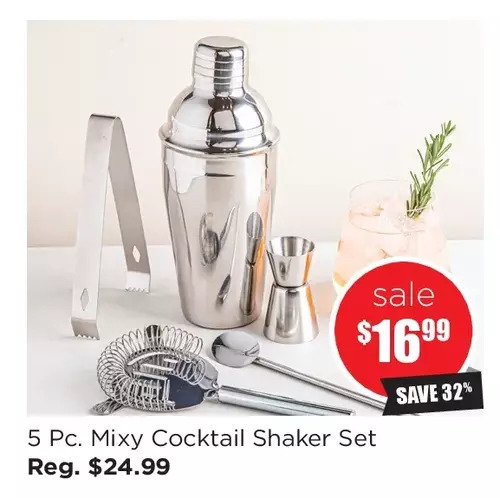 Kitchen Stuff Plus 5 pc. mixy cocktail shaker set offer