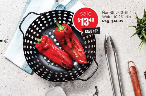 Kitchen Stuff Plus Non-stick grill wok - 10.25 dia. offer