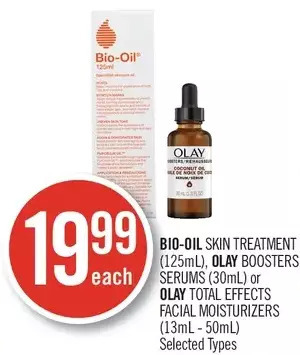 Shoppers Drug Mart Bio-oil skin treatment, olay boosters serums or olay total effects facial moisturizers offer
