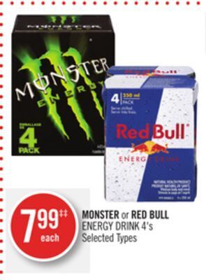 Shoppers Drug Mart Monster or red bull energy drink offer