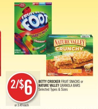 Shoppers Drug Mart Betty crocker fruit snacks or nature valley granola bars offer