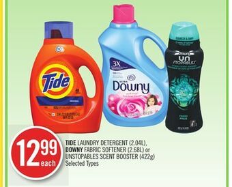 Shoppers Drug Mart Tide laundry detergent (2.04l), downy fabric softener (2.68l) or unstopables scent booster (422g) offer