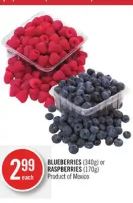 Shoppers Drug Mart Blueberries (340g) or raspberries (170g) offer