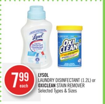 Shoppers Drug Mart Lysol laundry disinfectant (1.2l) or oxiclean stain remover offer