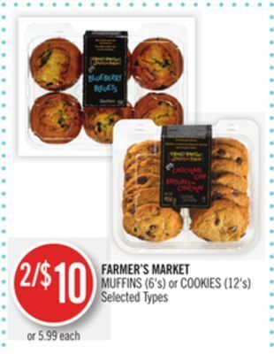 Shoppers Drug Mart Farmer's market muffins (6's) or cookies (12's) offer