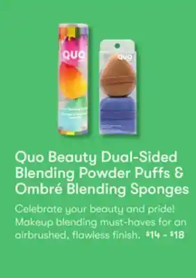 Shoppers Drug Mart Quo beauty dual-sided blending powder puffs offer