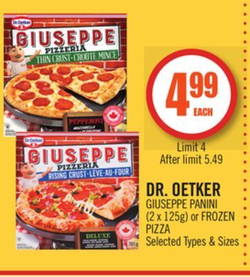Shoppers Drug Mart Dr. oetker giuseppe panini or frozen pizza offer