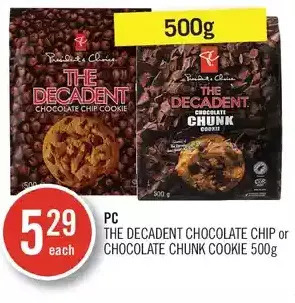 Shoppers Drug Mart Pc the decadent chocolate chip or chocolate chunk cookie offer