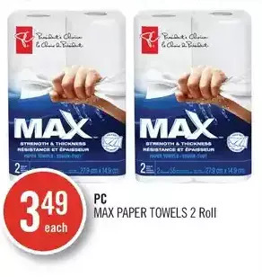 Shoppers Drug Mart Pc max paper towels offer