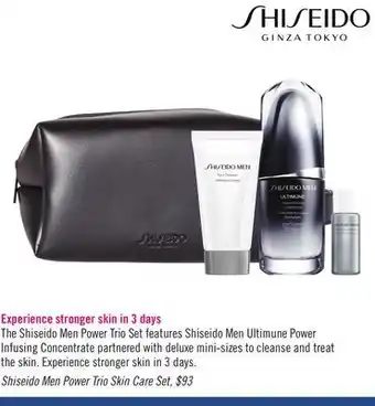 Shoppers Drug Mart Shiseido men power trio skin care set offer
