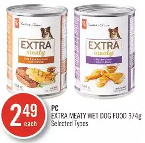 Shoppers Drug Mart Pc extra meaty wet dog food offer