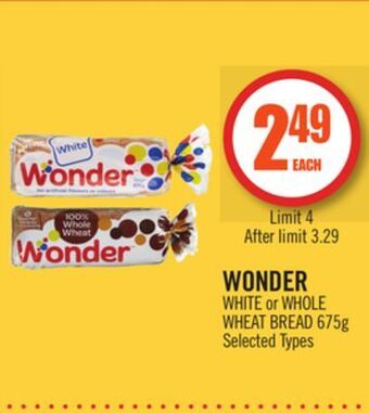 Shoppers Drug Mart Wonder white or whole wheat bread offer