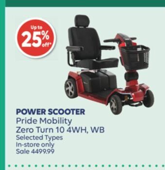 Shoppers Drug Mart Power scooter pride mobility zero turn 10 4wh, wb offer