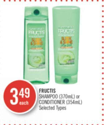 Shoppers Drug Mart Fructis shampoo (370ml) or conditioner (354ml) offer
