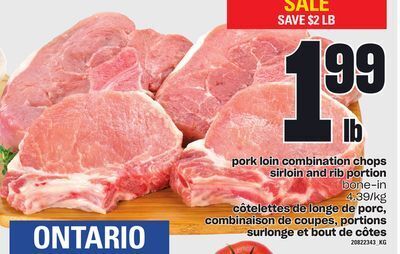 Independent City Market Côtelettes de longe de porc, combinaison de coupes,portions surlonge et bout de côtes offer