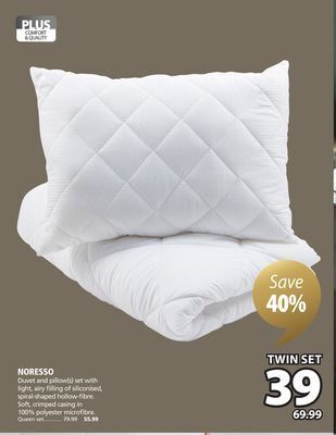 JYSK Noresso duvet and pillow offer