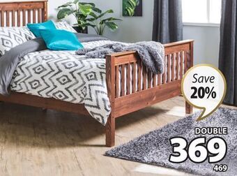 JYSK Portman solid pine mission style bed frame with coffee stained finish offer