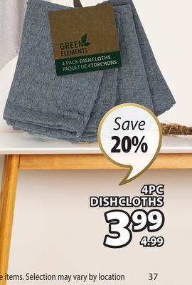 JYSK Green elements 4pc dishcloths offer