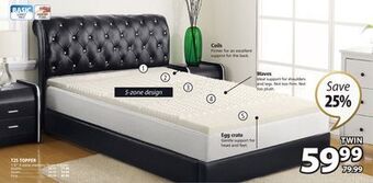 JYSK T25 topper 1.5 5-zone memory foam topper offer