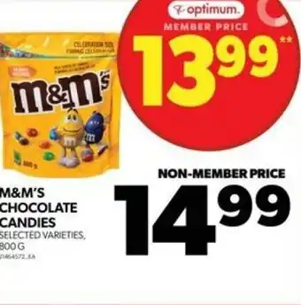 Real Canadian Superstore M&M'S CHOCOLATE CANDIES SELECTED VARIETIES, 800 G offer