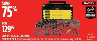 Canadian Tire STANLEY 203-PC BLACK CHROME SOCKET SET offer